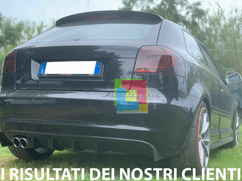 DIFFUSER SUITABLE FOR AUDI A3 8P 2008-2012 3/5 DOORS RS3 LOOK GLOSSY BLACK 