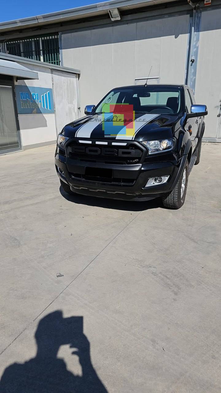 GRILLE SUITABLE FOR FORD RANGER T6 2015-2018 MATT BLACK + LED SPORT LOOK