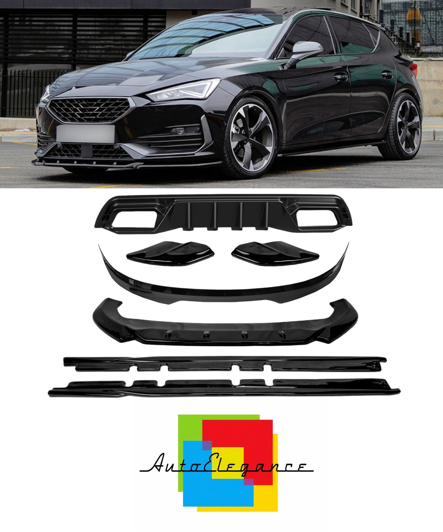 💕Bodykit   adatto per   CUPRA LEON  nero  lucido💕