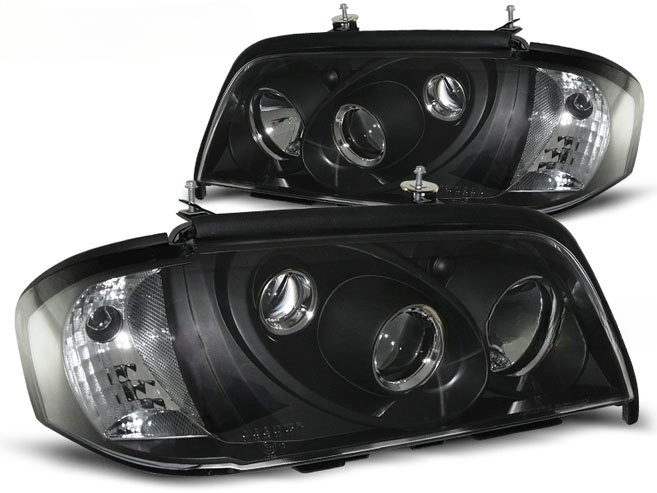 💫ART.6375 FARI ANTERIORI NERI per MERCEDES W202 CLASSE C 1993-2000💫