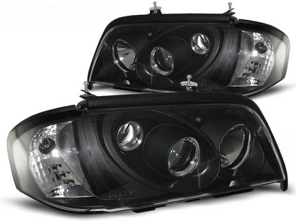 💫ART.6375 FARI ANTERIORI NERI per MERCEDES W202 CLASSE C 1993-2000💫
