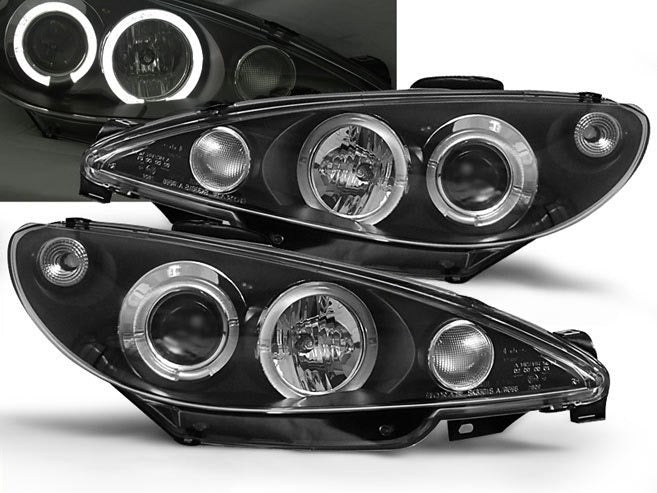 💫ART.7223 FARI "ANGEL EYES" NERI adatto per PEUGEOT 206 98-02💫