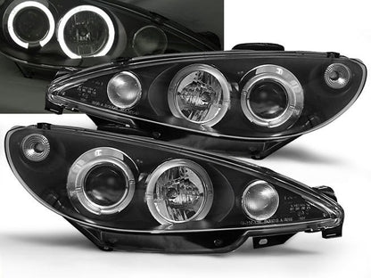 💫ART.7223 FARI "ANGEL EYES" NERI adatto per PEUGEOT 206 98-02💫