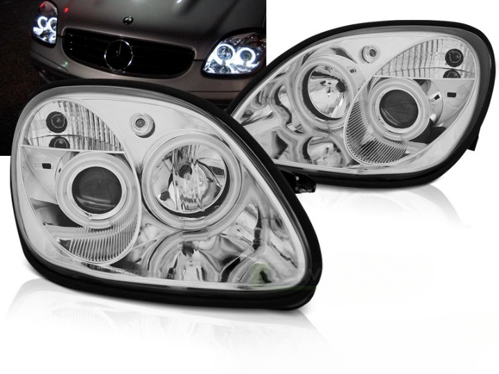 💫ART.6435 FARI OCCHI D'ANGELO CROMATI per MERCEDES R170 SLK 96-04💫