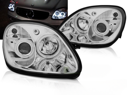 💫ART.6435 FARI OCCHI D'ANGELO CROMATI per MERCEDES R170 SLK 96-04💫