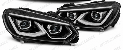 ART.10747  FARI  ANTERIORI  ADATTO  PER  VW GOLF 6 08-13 NERO