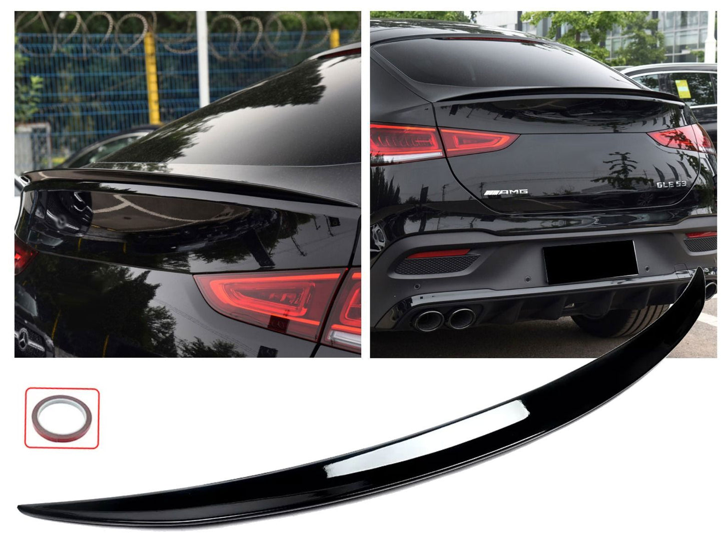 6530⭐SPOILER POSTERIORE LABBRO NERO LUCIDO Adatto per Mercedes C167 GLE Coupé ⭐