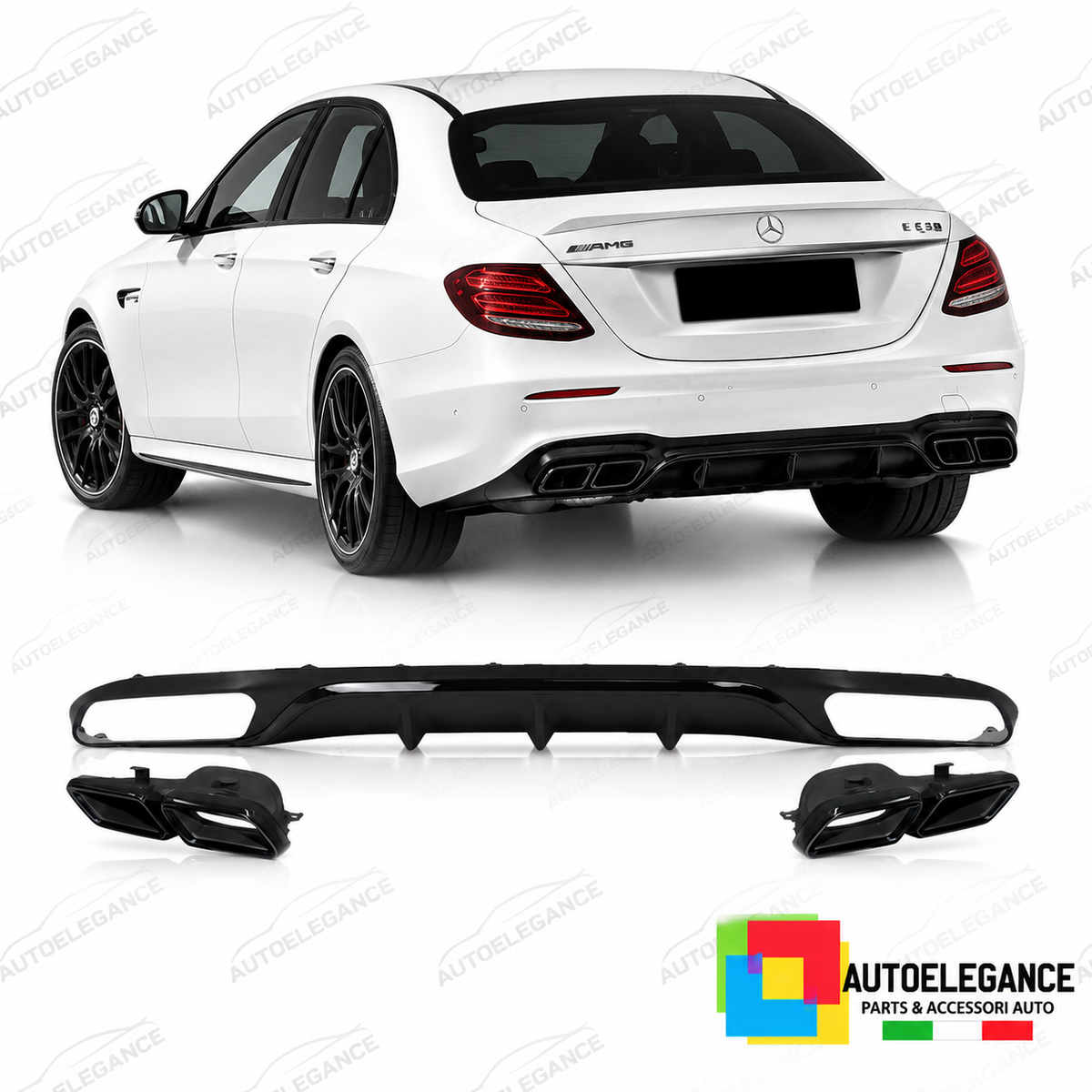 DIFFUSORE ADATTO PER MERCEDES W213 16-20 LOOK E63 TERMINALI DI SCARICO
