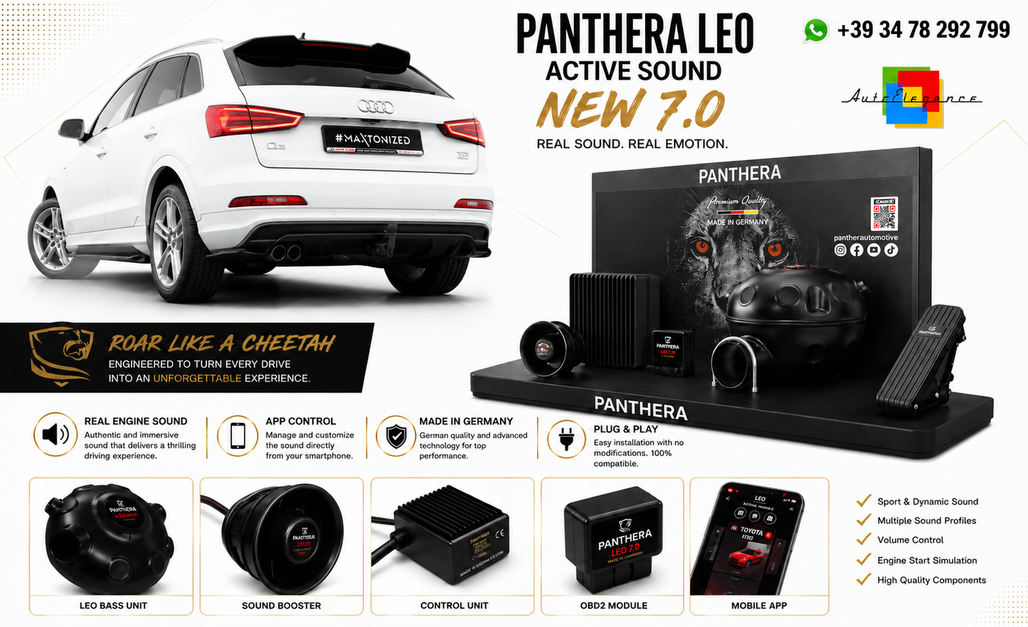 💫ART.2672 PANTHERA Soundsystem Booster 7.0 - Audi Q3 S-line 8U 2011-2014💫