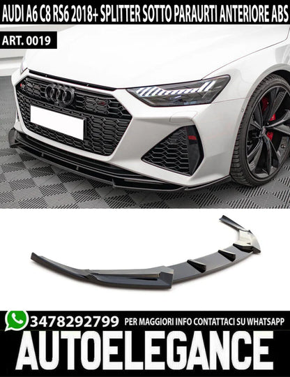 SPLITTER SUITABLE FOR AUDI A6 4G C8 2018+ GLOSSY BLACK V1 SPORTY LOOK 