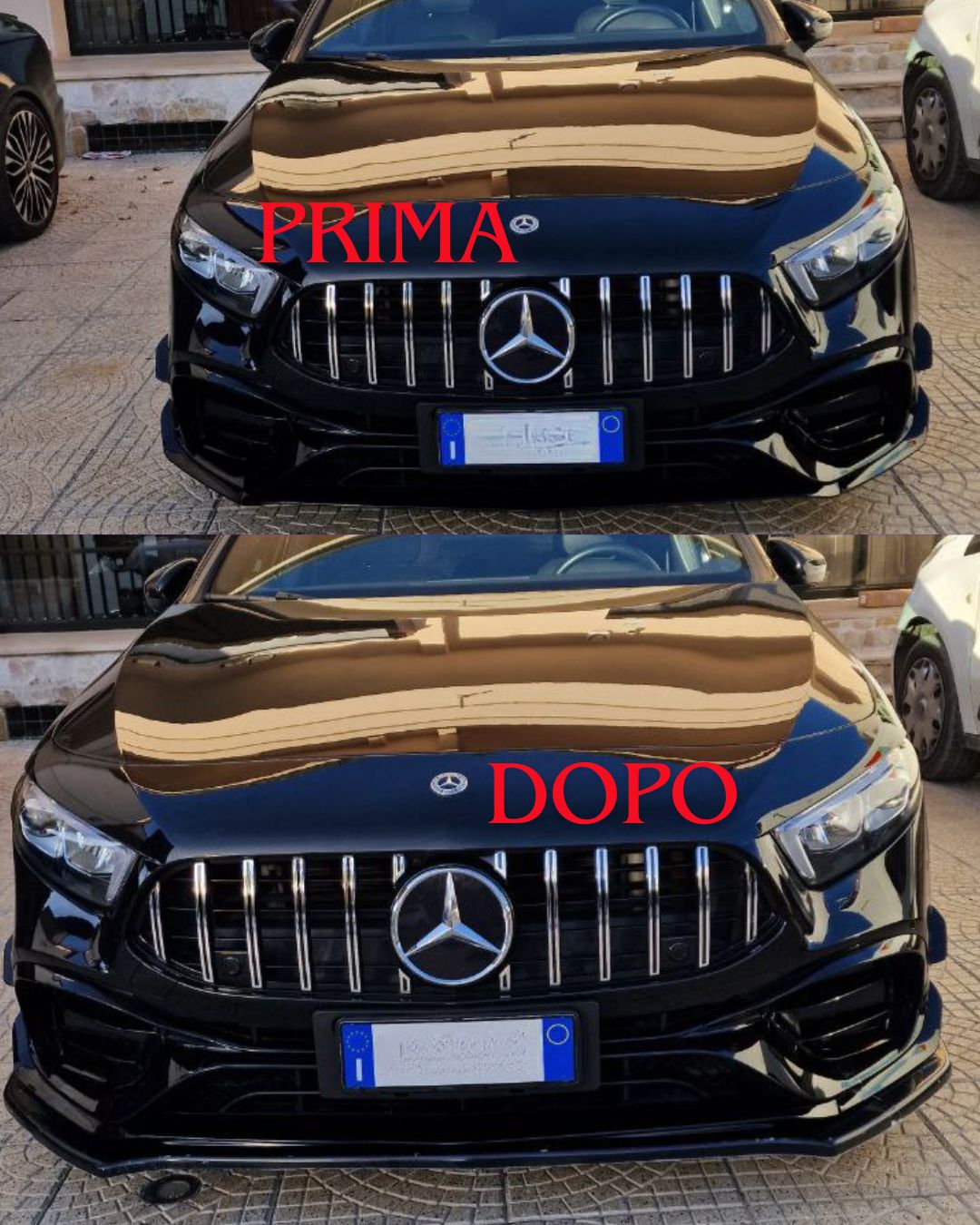 💎LAMA ADATTA MERCEDES CLASSE A W177 SPLITTER SOTTO PARAURTI ANTERIORE NERO💎