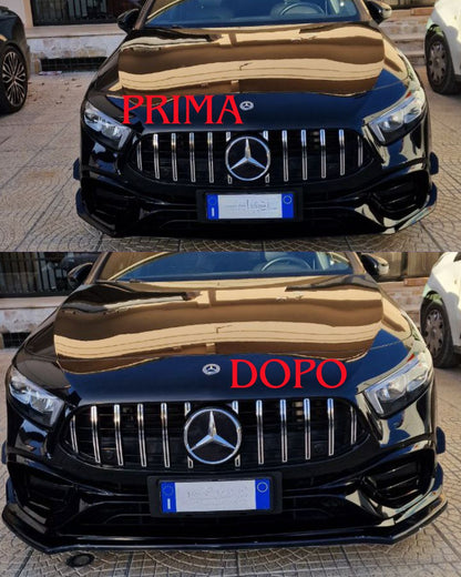 💎LAMA ADATTA MERCEDES CLASSE A W177 SPLITTER SOTTO PARAURTI ANTERIORE NERO💎