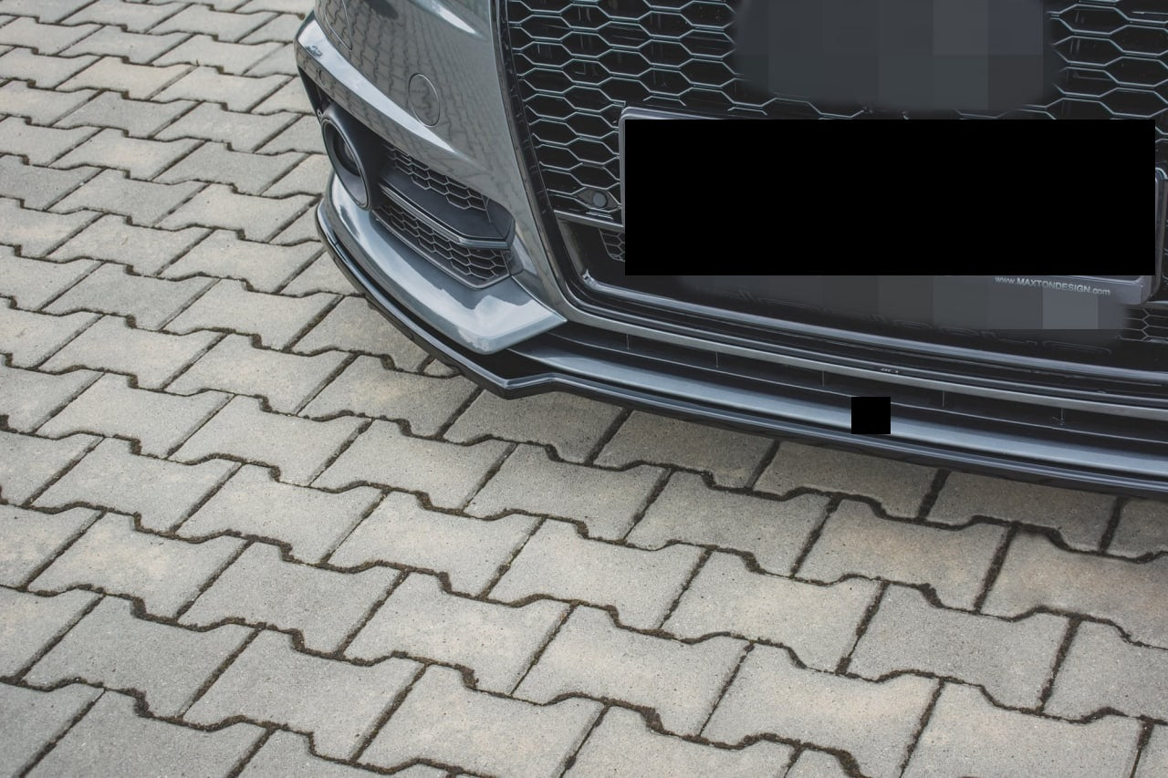 SPLITTER ANTERIORE ADATTO PER AUDI A6 4G C7 LOOK NERO LUCIDO DESIGN SPORTIVO
