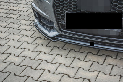SPLITTER ANTERIORE ADATTO PER AUDI A6 4G C7 LOOK NERO LUCIDO DESIGN SPORTIVO