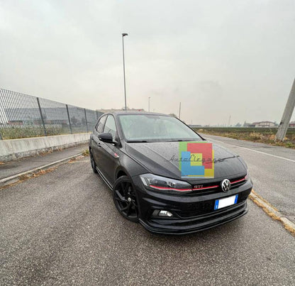 SPLITTER ADATTO PER VW POLO AW1 GTI GTD RLINE LOOK NERO LUCIDO DESIGN SPORTIVO