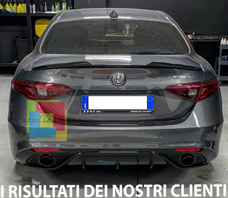 DIFFUSORE ADATTO PER ALFA ROMEO GIULIA LOOK VELOCE OPACO + TERMINALI CROMATI