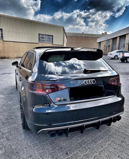 SPOILER ADATTO PER AUDI A3 8V 2012-2020 SPORTBACK LOOK SPORTIVO NERO LUCIDO
