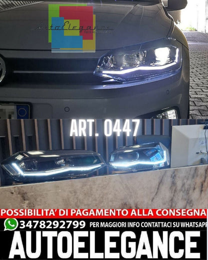 FARI ANTERIORI BIANCHI FULL LED ADATTI PER VW POLO AW1 2017+