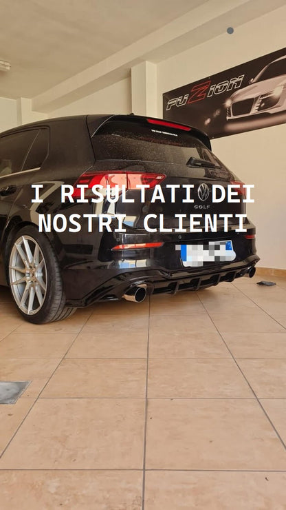 🔝DIFFUSORE POSTERIORE VW GOLF 8 VIII 2019+ SOTTO PARAURTI TERMINALI GTI ABS 1+1