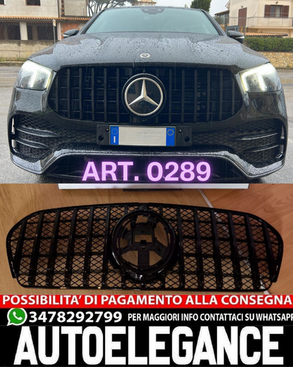 ⭐GRIGLIA ANTERIORE MERCEDES GLE W167 C167 2019+ MASCHERINA NERA PANAMERICANA⭐