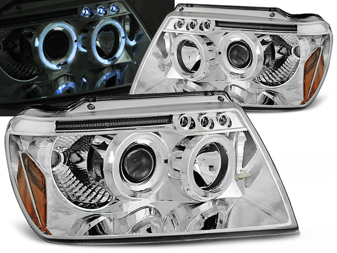 CHRYSLER JEEP GRAND CHEROKEE 99-05.05 CHROME ANGEL EYES 