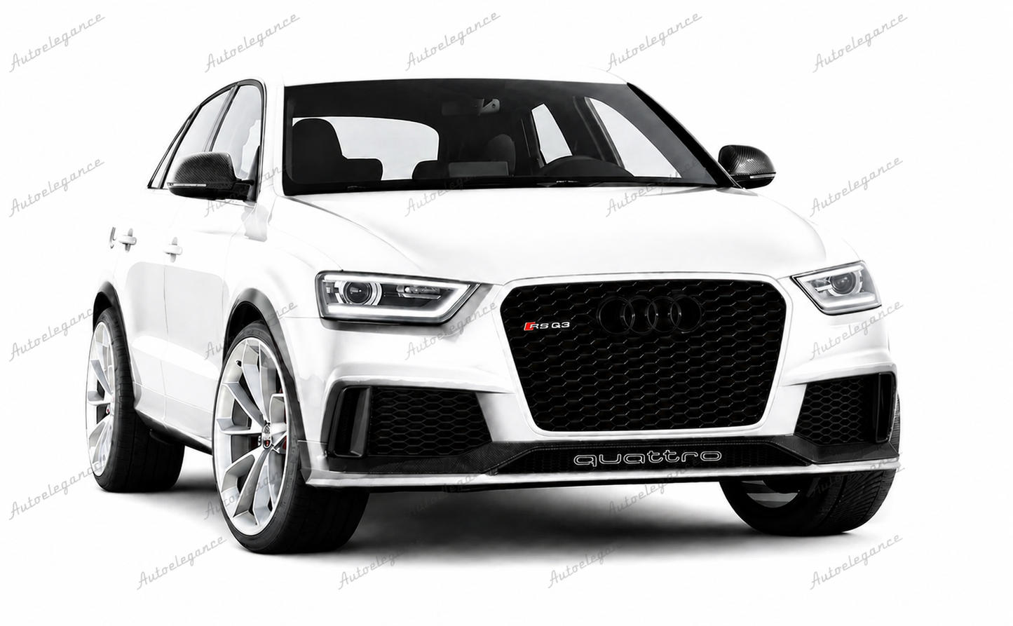 🔥ART.1946 GRIGLIA PER AUDI Q3 8U 2011-2015 LOOK RSQ3 NERA PROFILO CROMATO🔥