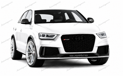 🔥ART.1946 GRIGLIA PER AUDI Q3 8U 2011-2015 LOOK RSQ3 NERA PROFILO CROMATO🔥