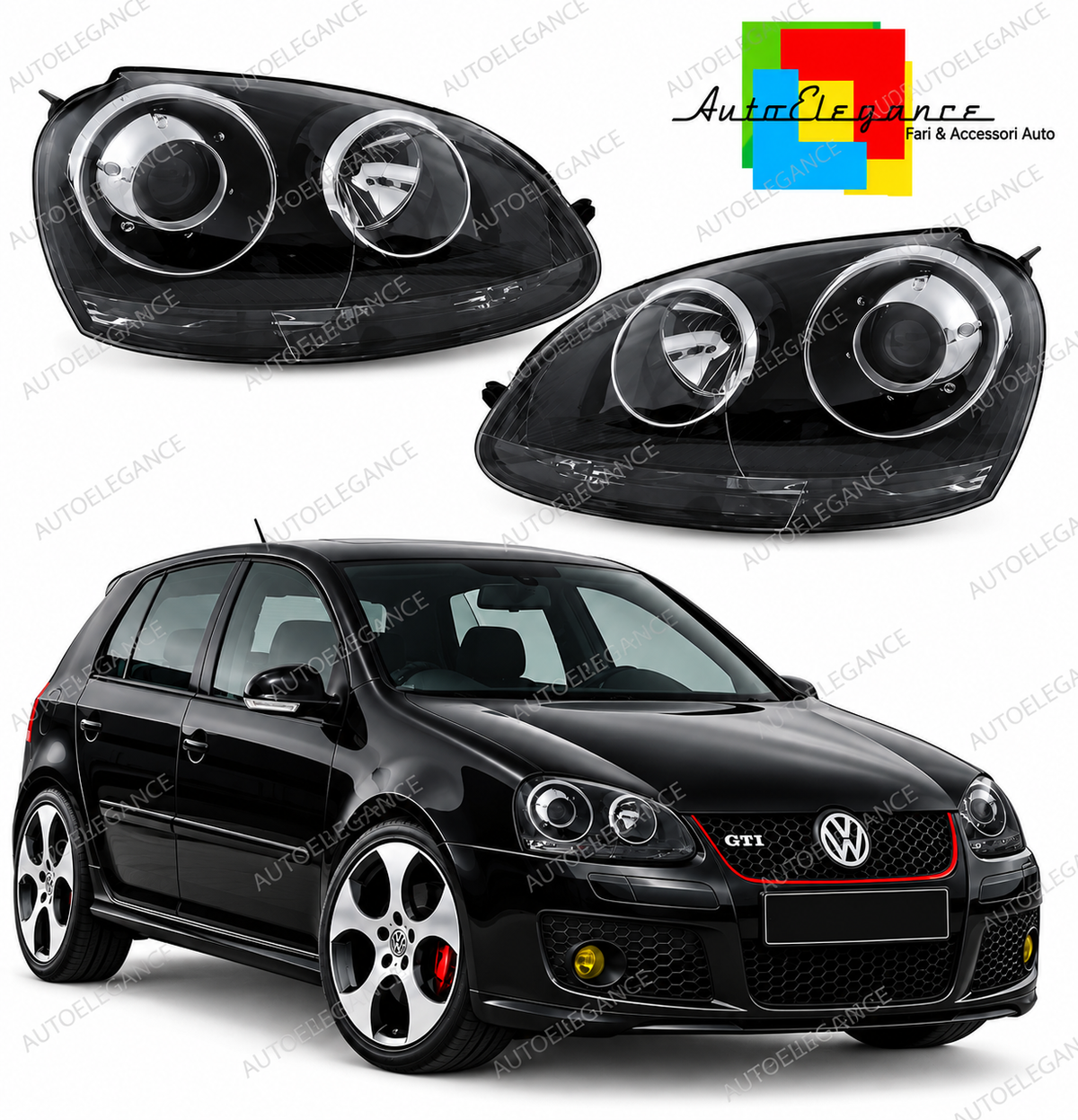 👉Fari Anteriore Black Edition adatto per VW Golf 5 V e Jetta 2003-2010👈