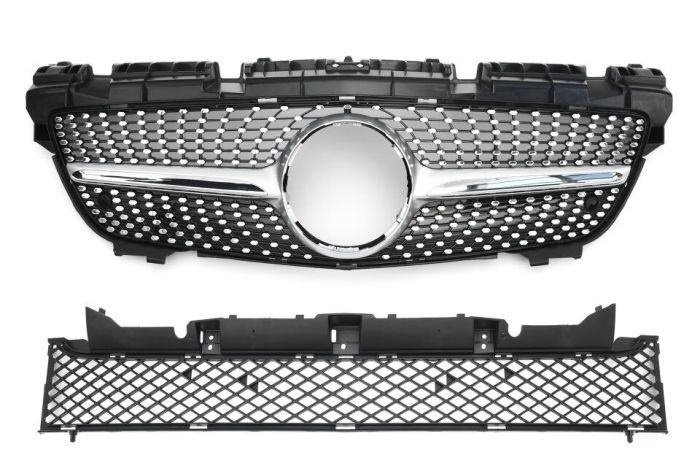 💎Griglia adatta per Mercedes R172 SLK 2011-2015 DIAMANT NERO LUCIDO💎