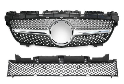 💎Griglia adatta per Mercedes R172 SLK 2011-2015 DIAMANT NERO LUCIDO💎