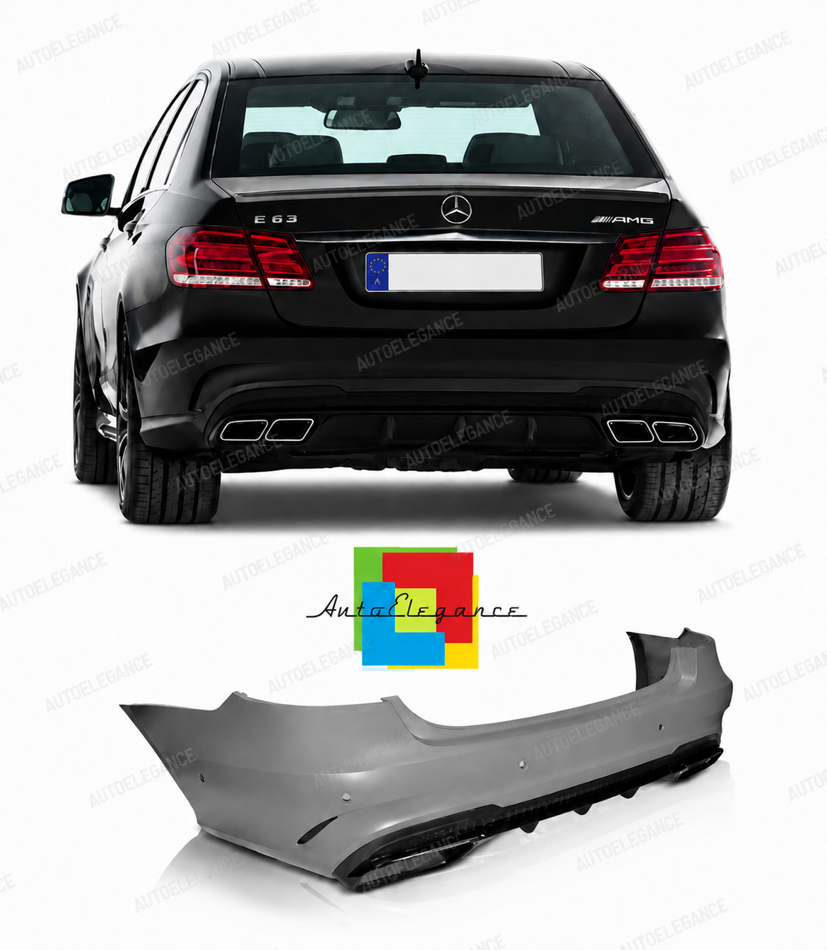 💕PARAURTI POSTERIORE MERCEDES CLASSE E W212 14-16 LOOK AMG💕