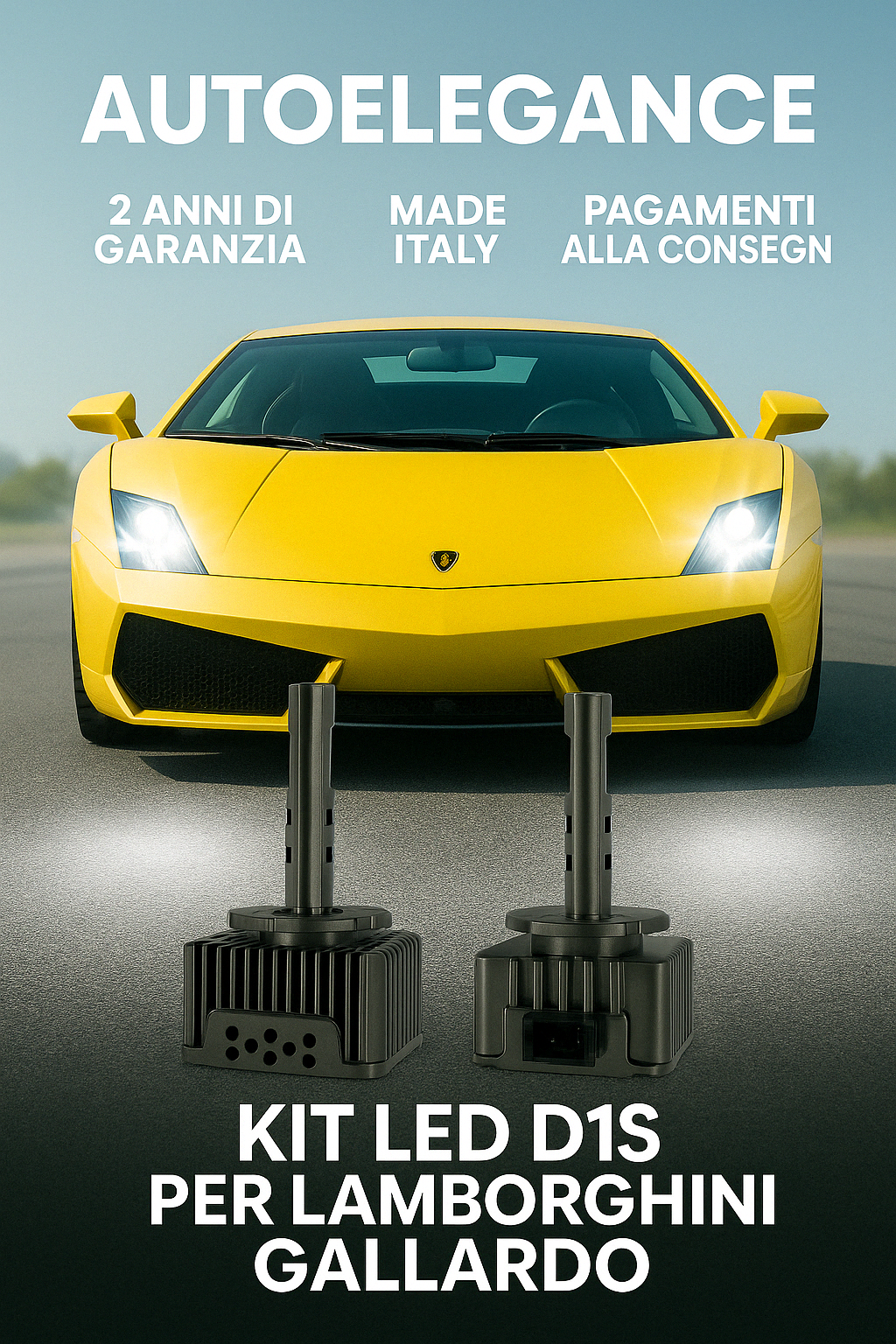 ⭐KIT D1S 6000K ANABBAGLIANTI PER LAMBORGHINI GALLARDO – LUCE BIANCA POTENTE⭐