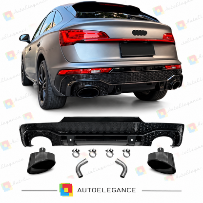 💕ART.10611 Diffusore Posteriore adatto per Audi Q5 Sportback 2021+ Look RSQ5💕