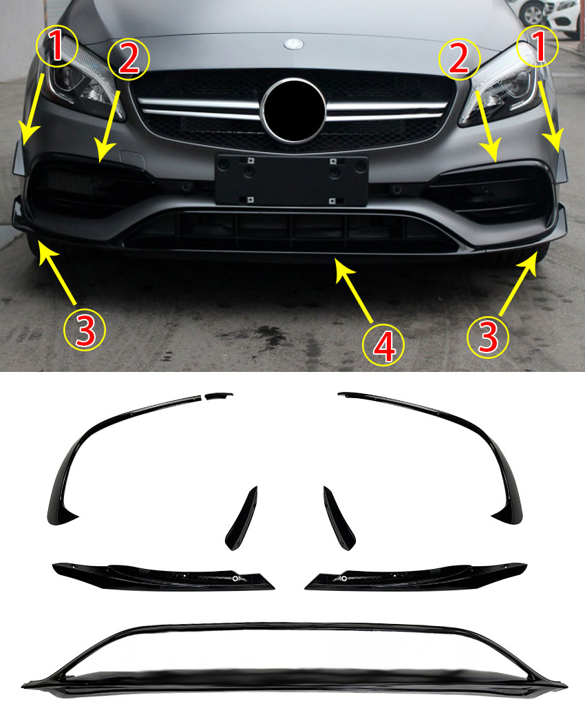 6630⭐SPOILER ANTERIORE adatto per Mercedes W176 Classe A FACELIFT⭐