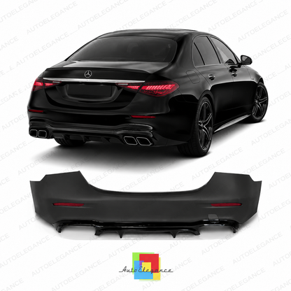 👉Paraurti Posteriore Mercedes W213 21-24 con Diffusor ABS Non Verniciato👈