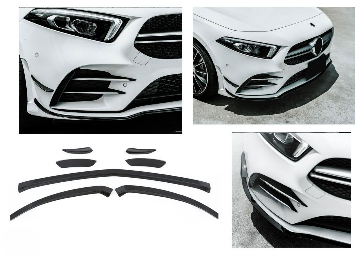 6666🔥AERO FLAPS NERI Anteriore adatto per Mercedes W177 Classe A🔥