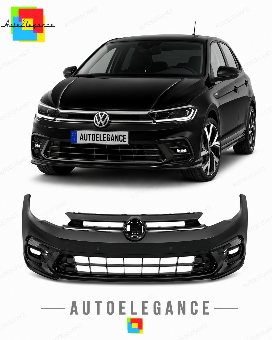 💕PARAURTI ANTERIORE VOLKSWAGEN VW POLO 22- LOOK R LINE💕