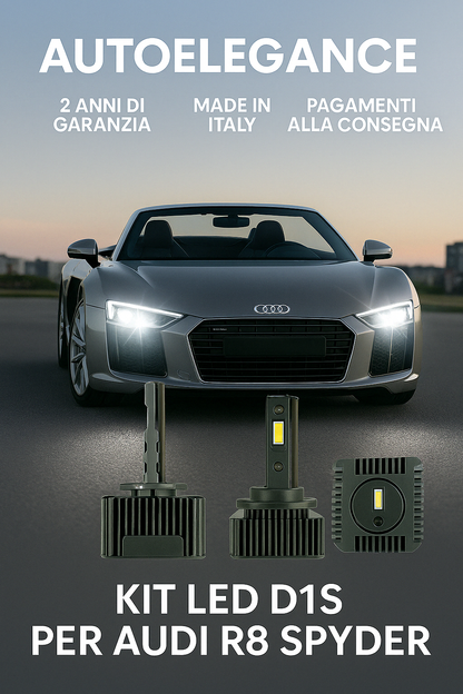 ⭐KIT XENON D1S 6000K ANABBAGLIANTI PER AUDI R8 SPYDER – LUCE BIANCA POTENTE⭐