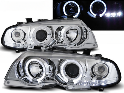 FARI ANTERIORI ANGEL EYES CCFL NERO adatto per BMW E46 09.01-03.05