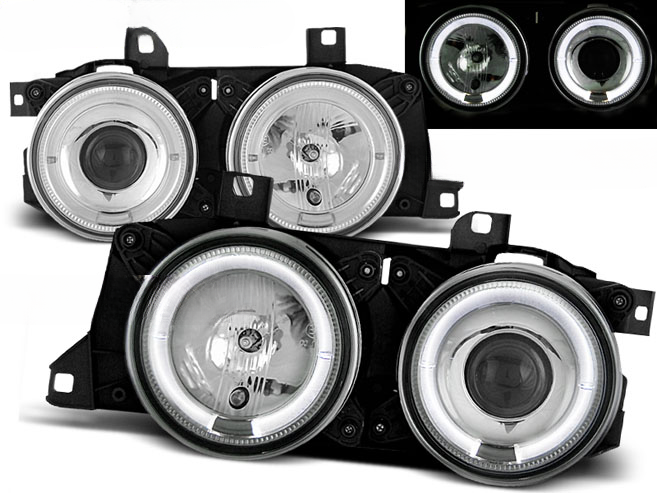 ANGEL EYES CHROME HEADLIGHTS suitable compatible for BMW E32/E3 