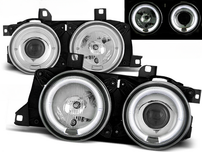 ANGEL EYES CHROME HEADLIGHTS suitable compatible for BMW E32/E3 