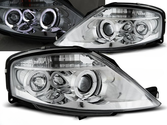 💫ART.7205 Fari Anteriori "ANGEL EYES" per CITROEN C3 2002-2009 CROMO💫