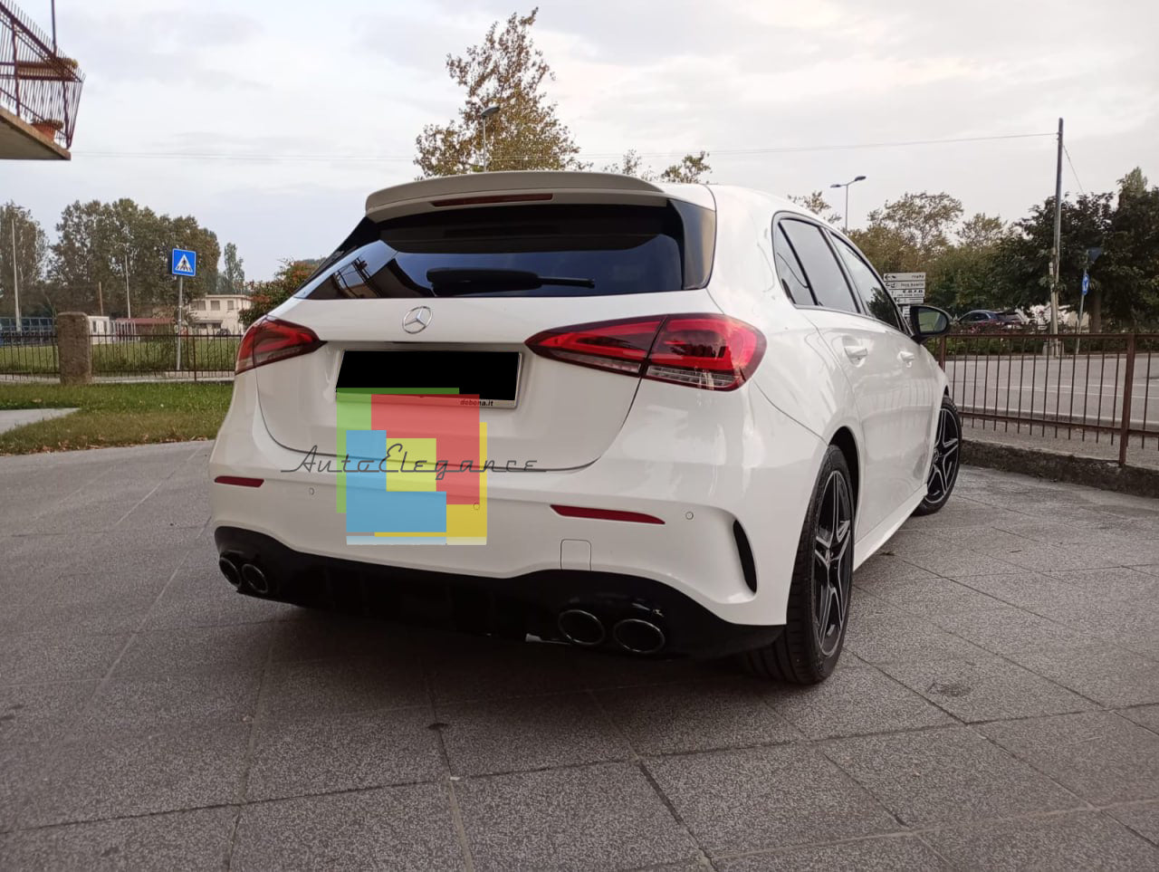 💎DIFFUSORE POSTERIORE PER MERCEDES A W177 AMG SOTTO TERMINALI NERI A45S💎