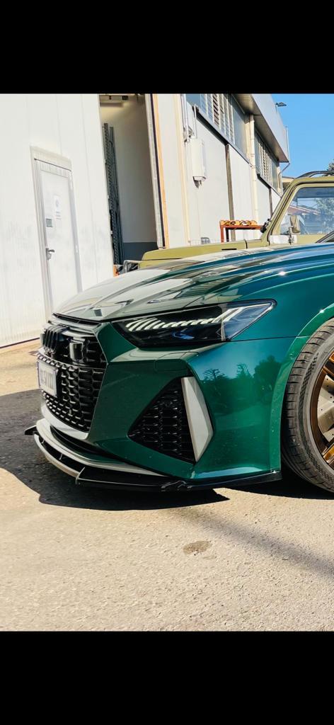 SPLITTER ADATTO PER AUDI A6 4G C8 2018+ NERO LUCIDO V1 LOOK SPORTIVO