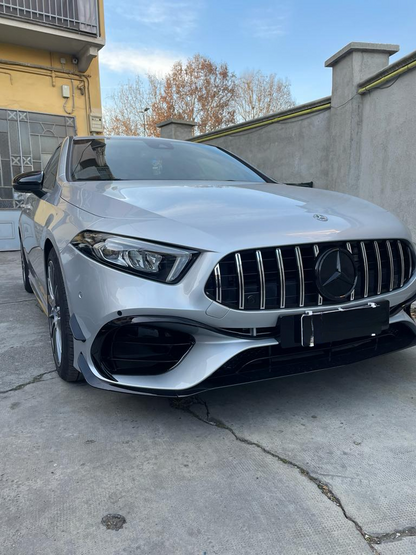 🔝PARAURTI ADATTO PER MERCEDES-BENZ CLASSE A W177 LOOK AMG A45S GRIGLIA CROMATA