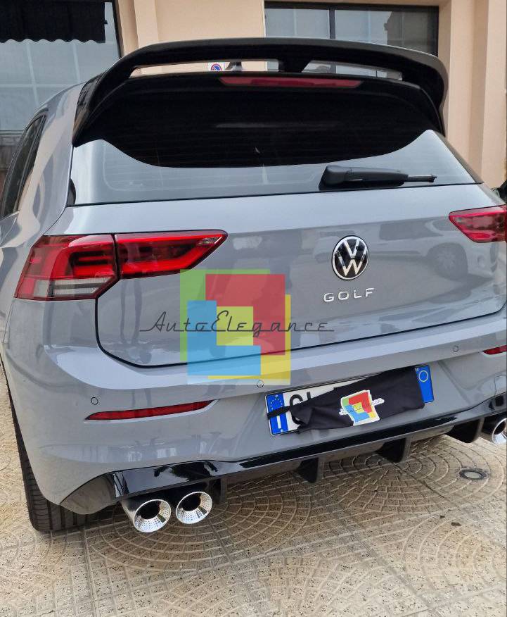 SPOILER TETTO ADATTO PER VW GOLF 8 LOOK R NERO LUCIDO DESIGN SPORTIVO