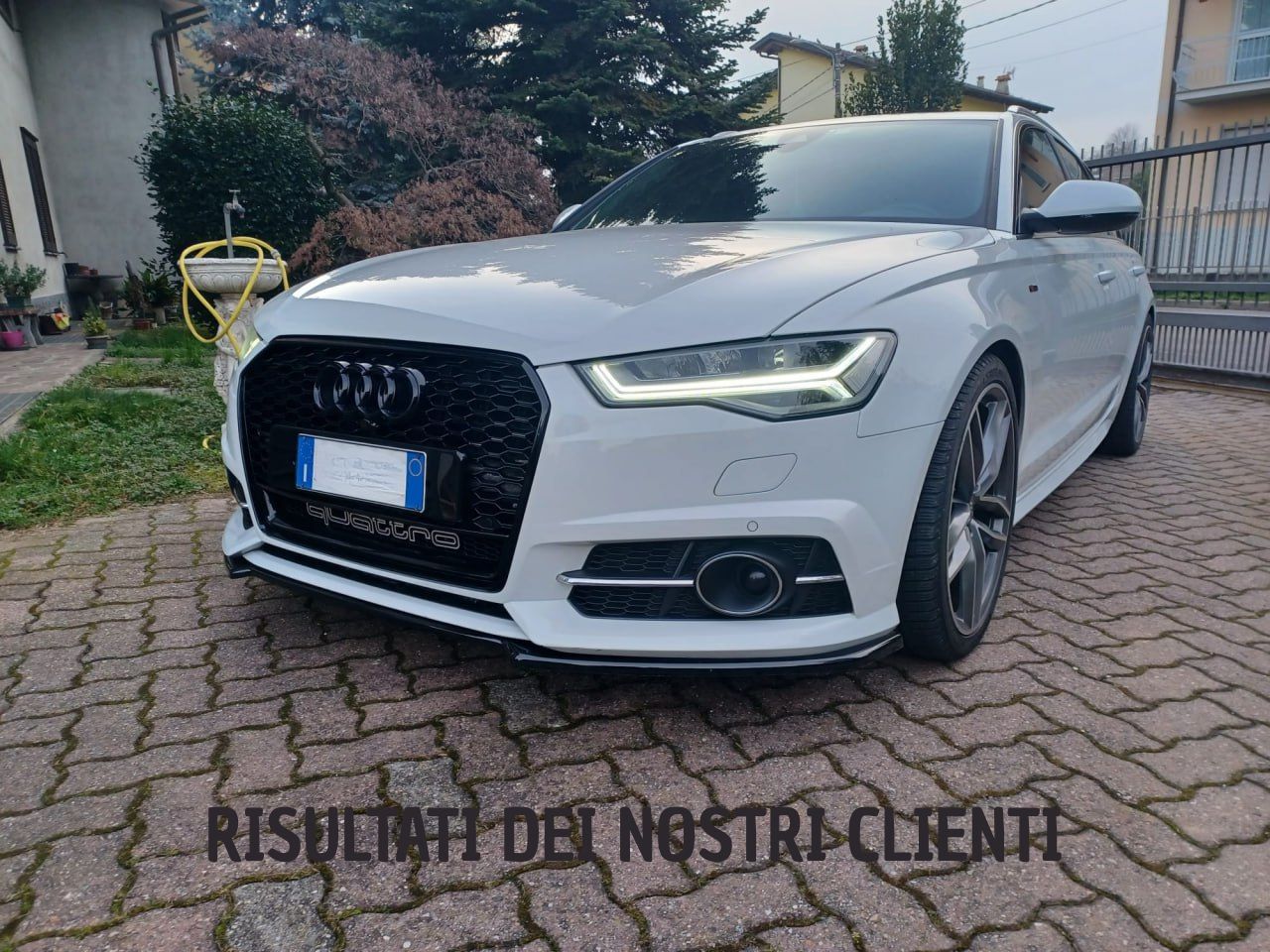 SPLITTER ANTERIORE ADATTO PER AUDI A6 4G C7 LOOK NERO LUCIDO DESIGN SPORTIVO