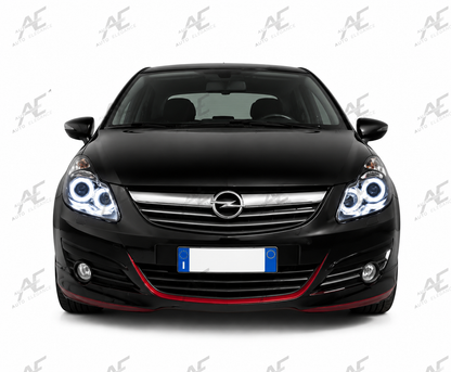💕ART.6220  FARI ANTERIORI  OPEL CORSA D 2006-2011 OCCHI D'ANGELO NERO 💕