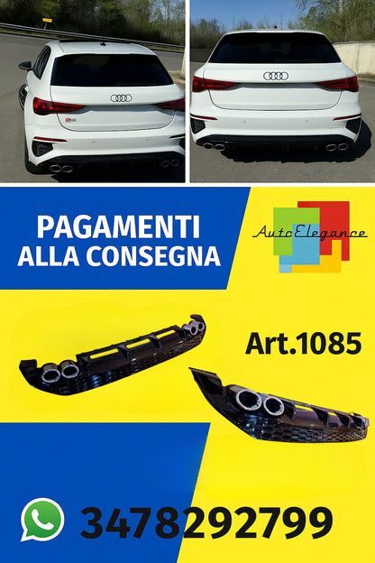 ⚡⚡1085 DIFFUSORE ADATTO PER A3 8Y 2020+ SPORTBACK LOOK S3 PER PARAURTI SLINE⚡⚡