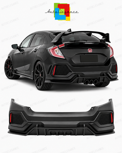 💕PARAURTI POSTERIORE HONDA CIVIC 16-20 LOOK NUOVO TYPE R💕